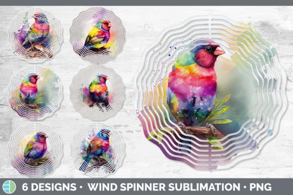 Download Rainbow Finch Wind Spinner | Sublimation - Premium Resources
