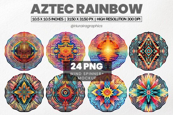 Download Aztec Rainbow Wind Spinner Sublimation - Premium Resources