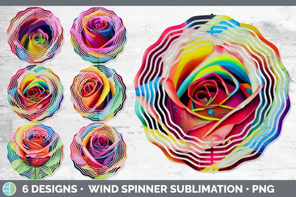 Download Rainbow Roses Wind Spinner | Sublimation - Premium Resources