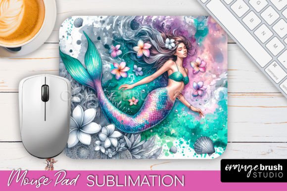 Download Watercolor Mermaid Mouse Pad Sublimation - Mouse pad sublimation Collection