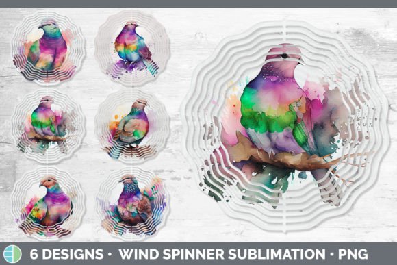 Download Rainbow Dove Wind Spinner | Sublimation - Premium Resources