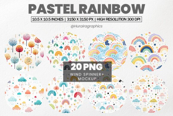 Download Pastel Rainbow Wind Spinner Sublimation - Premium Resources