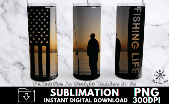 Download Fishing Life USA Sublimation Tumbler - Sublimation tumbler Collection
