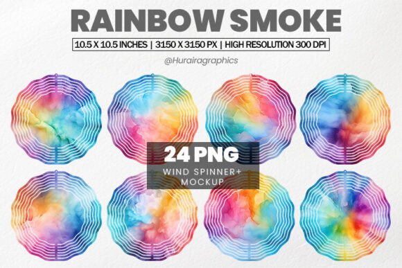 Download Rainbow Smoke Wind Spinner Sublimation - Premium Resources