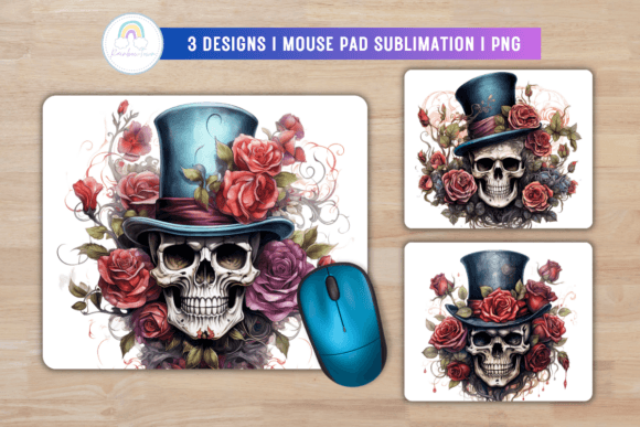 Download Floral Skull Mouse Pad Sublimation - Mouse pad sublimation Collection