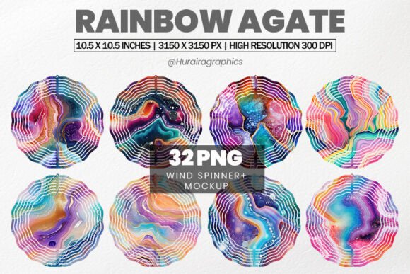 Download Rainbow Agate Wind Spinner Sublimation - Premium Resources